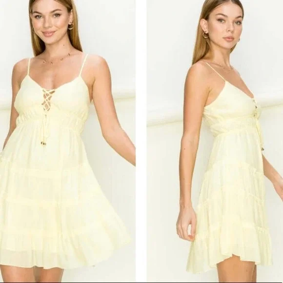 Cheerful Chic Cute Yellow Dresses - Picture 3 of 5